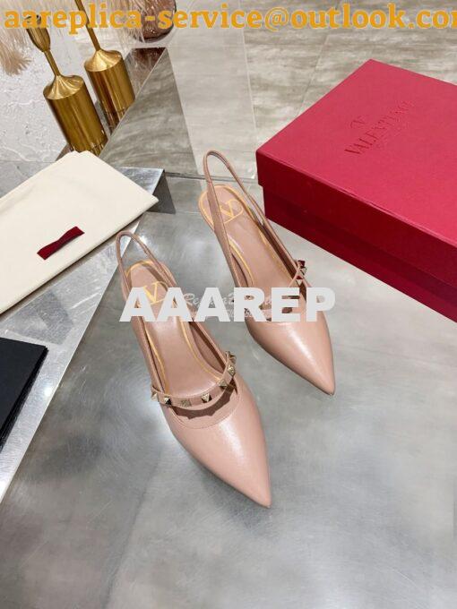 Replica Valentino Rockstud Slingback Pump With Sculpted Heel in Kidski 3