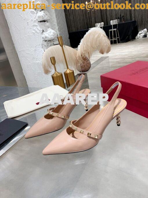 Replica Valentino Rockstud Slingback Pump With Sculpted Heel in Kidski 4