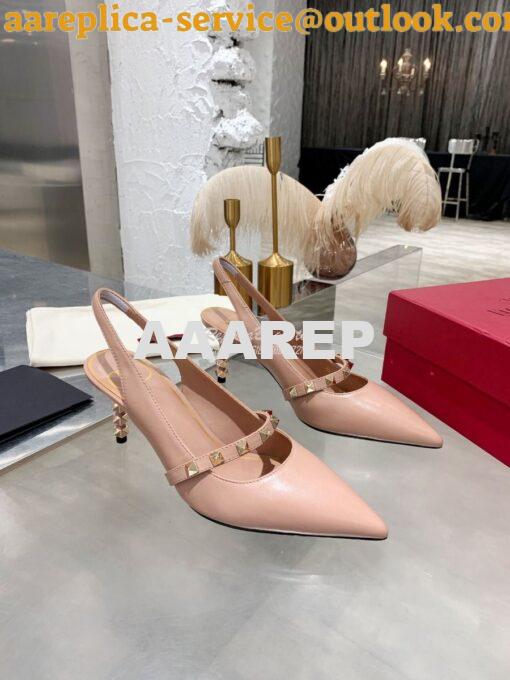 Replica Valentino Rockstud Slingback Pump With Sculpted Heel in Kidski 5