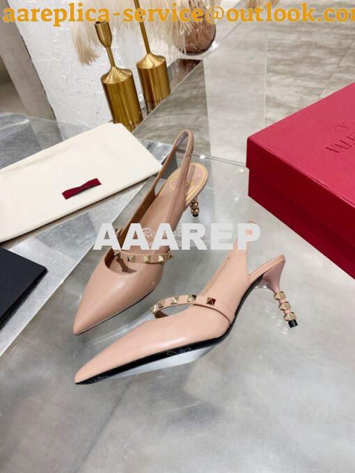 Replica Valentino Rockstud Slingback Pump With Sculpted Heel in Kidski 8