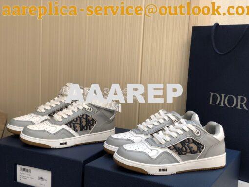 Replica Dior B27 High-Top Sneaker 3SH132 Gray Smooth Calfskin with Obl 9