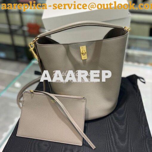 Replica Celine Bucket 16 In Supple Grained Calfskin 195573 Grey