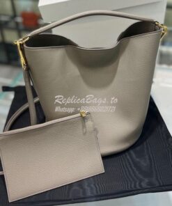 Replica Celine Bucket 16 In Supple Grained Calfskin 195573 Grey 2