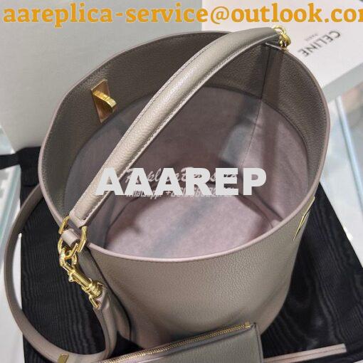 Replica Celine Bucket 16 In Supple Grained Calfskin 195573 Grey 8