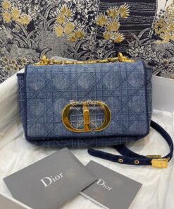 Replica Dior Small Caro Bag In Denim Blue with Patchwork Effect M9241 2