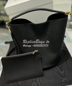 Replica Celine Bucket 16 In Supple Grained Calfskin 195573 Black 2