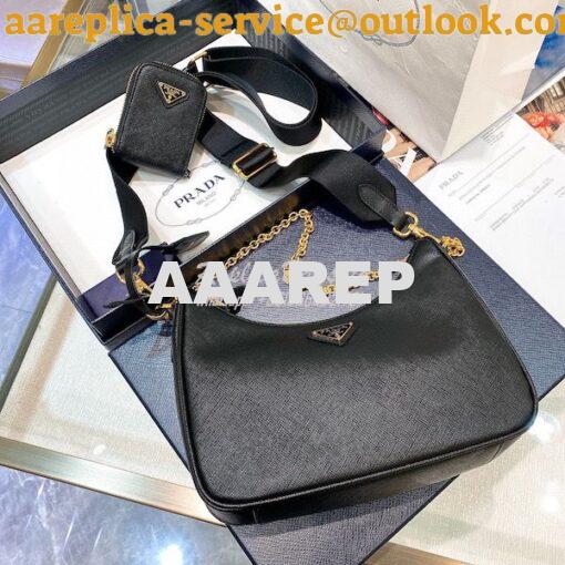 Replica Prada Re-edition 2005 Saffiano Leather Bag 1BH204 Black 3