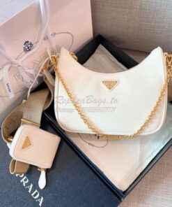 Replica Prada Re-edition 2005 Saffiano Leather Bag 1BH204 White