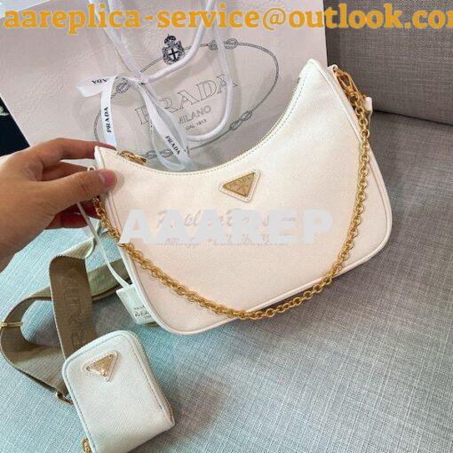 Replica Prada Re-edition 2005 Saffiano Leather Bag 1BH204 White 3