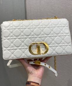 Replica Dior Large Caro Bag Soft Cannage Calfskin M9243 White 2