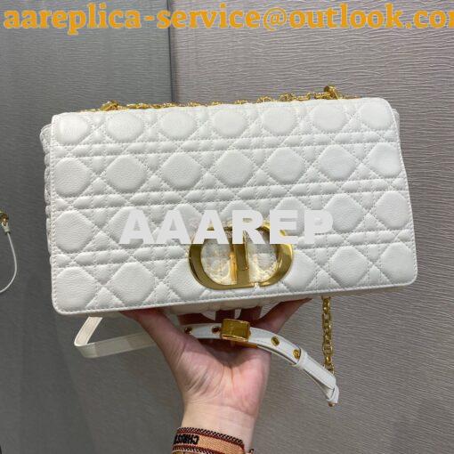 Replica Dior Large Caro Bag Soft Cannage Calfskin M9243 White 2