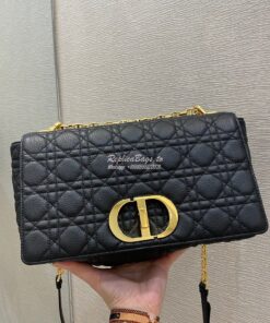 Replica Dior Large Caro Bag Soft Cannage Calfskin M9243 Black 2