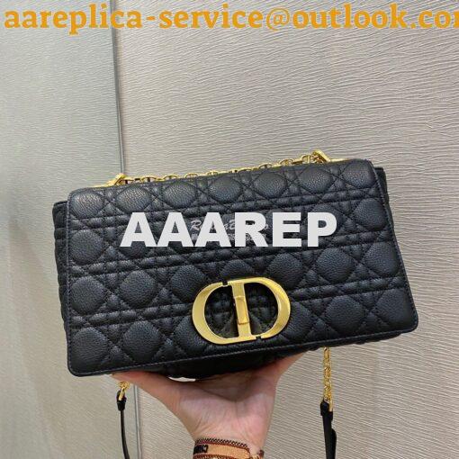 Replica Dior Large Caro Bag Soft Cannage Calfskin M9243 Black 2