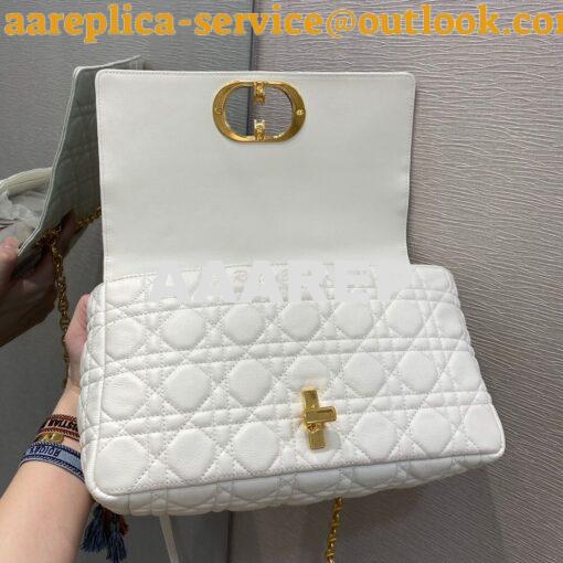 Replica Dior Large Caro Bag Soft Cannage Calfskin M9243 White 6