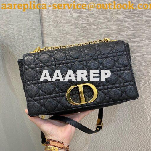 Replica Dior Large Caro Bag Soft Cannage Calfskin M9243 Black 3