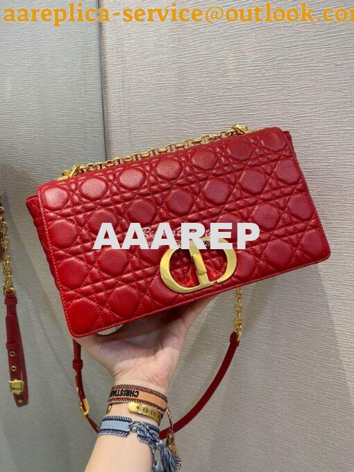 Replica Dior Large Caro Bag Soft Cannage Calfskin M9243 Red