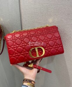 Replica Dior Large Caro Bag Soft Cannage Calfskin M9243 Red 2