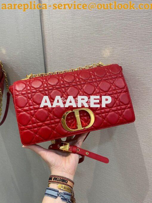 Replica Dior Large Caro Bag Soft Cannage Calfskin M9243 Red 2