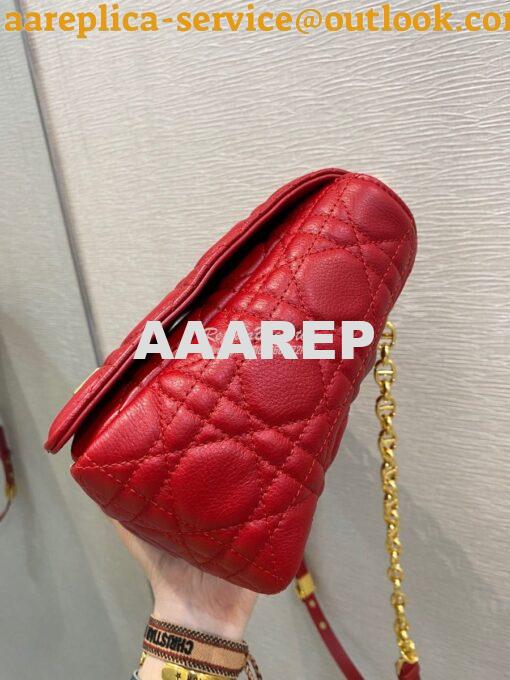 Replica Dior Large Caro Bag Soft Cannage Calfskin M9243 Red 4