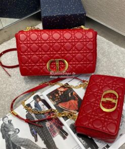 Replica Dior Small Caro Bag Soft Cannage Calfskin M9241 Red