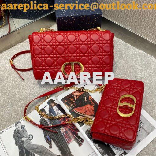 Replica Dior Small Caro Bag Soft Cannage Calfskin M9241 Red