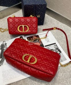 Replica Dior Small Caro Bag Soft Cannage Calfskin M9241 Red 2