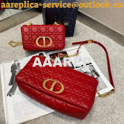 Replica Dior Small Caro Bag Soft Cannage Calfskin M9241 Red 2