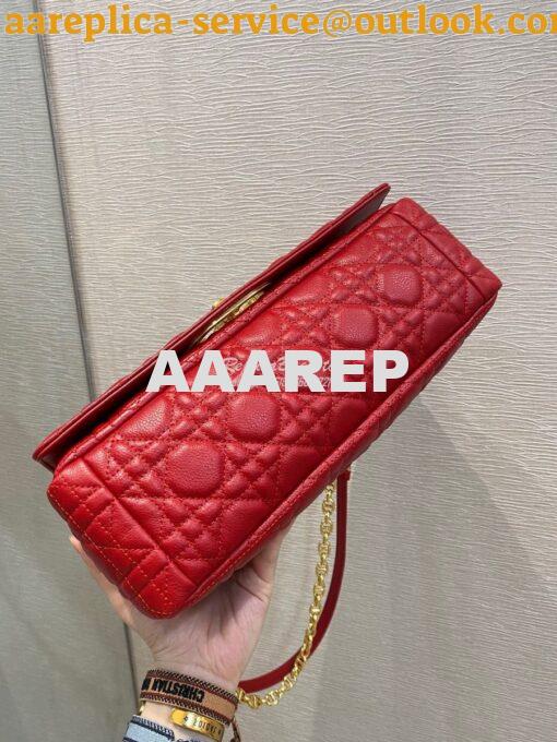 Replica Dior Large Caro Bag Soft Cannage Calfskin M9243 Red 9