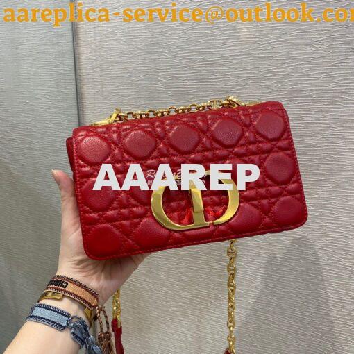 Replica Dior Small Caro Bag Soft Cannage Calfskin M9241 Red 3