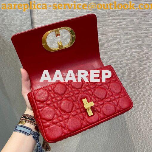 Replica Dior Small Caro Bag Soft Cannage Calfskin M9241 Red 8