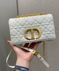 Replica Dior Small Caro Bag Soft Cannage Calfskin M9241 White 2