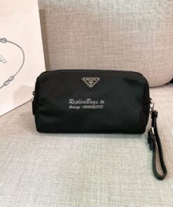 Replica Prada Fabric Cosmetic Pouch 1NE693 Black