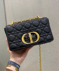 Replica Dior Small Caro Bag Soft Cannage Calfskin M9241 Black