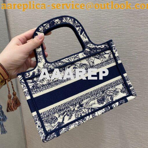 Replica Dior Mini Book Tote Blue Toile de Jouy Embroidery S5475 6