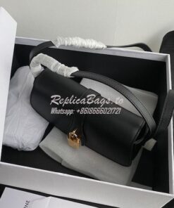 Replica Celine Clutch On Strap In Smooth Calfskin 10I593 Black 2