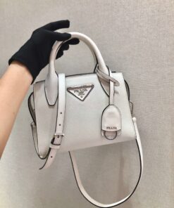 Replica Prada Saffiano Leather Handbag 1BA269 White