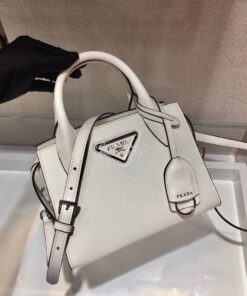 Replica Prada Saffiano Leather Handbag 1BA269 White 2