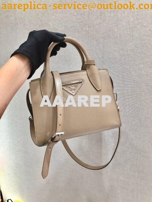 Replica Prada Saffiano Leather Handbag 1BA269 Beige