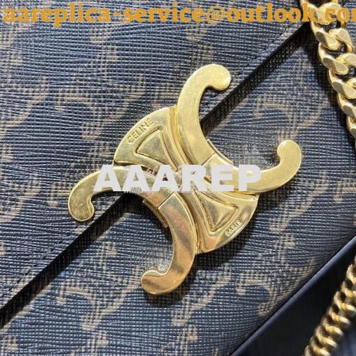 Replica Celine Chain Bag Triomphe In Triomphe Canvas 197413 Tan 4