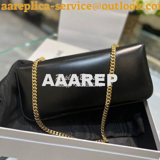 Replica Celine Chain Bag Triomphe In Shiny Calfskin 197413 Black with 8