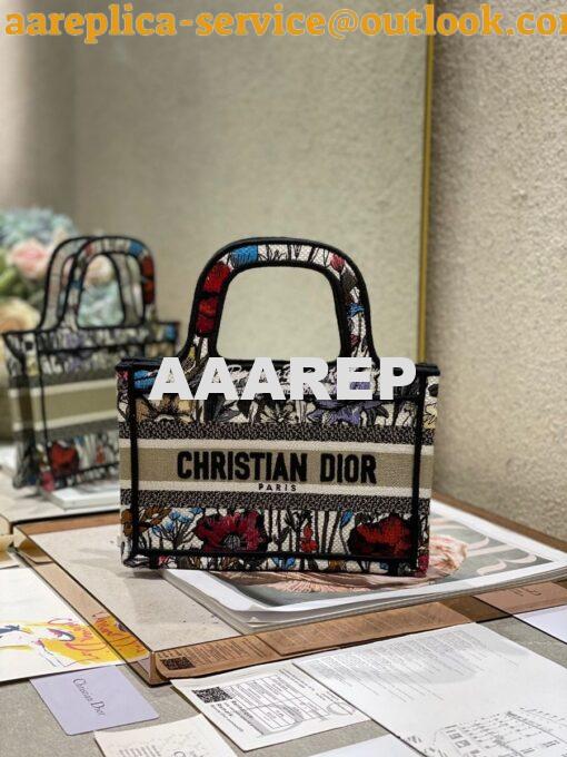 Replica Dior Mini Book Tote S5475 Multicolor Mille Fleurs Embroidery