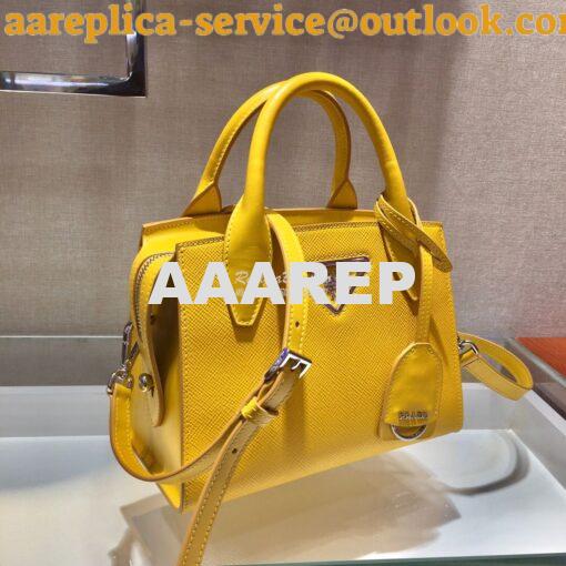 Replica Prada Saffiano Leather Handbag 1BA269 Yellow 4