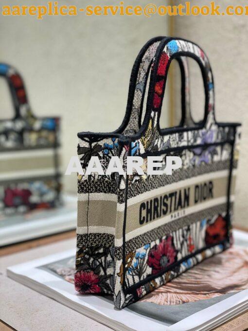 Replica Dior Mini Book Tote S5475 Multicolor Mille Fleurs Embroidery 3