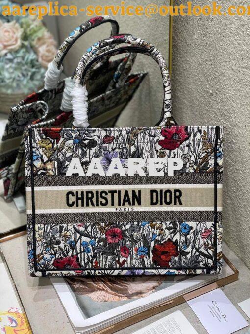 Replica Dior Book Tote M1286 Multicolor Mille Fleurs Embroidery 2