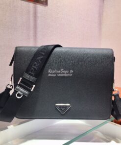 Replica Prada Leather Cross-Body Bag 2VD012 Black