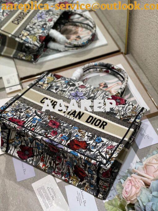 Replica Dior Book Tote M1286 Multicolor Mille Fleurs Embroidery 4