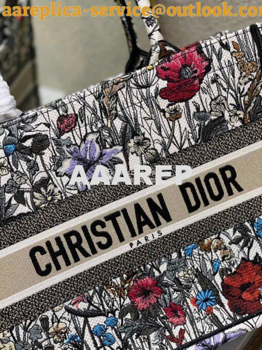 Replica Dior Book Tote M1286 Multicolor Mille Fleurs Embroidery 5