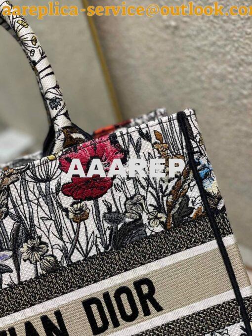 Replica Dior Book Tote M1286 Multicolor Mille Fleurs Embroidery 7