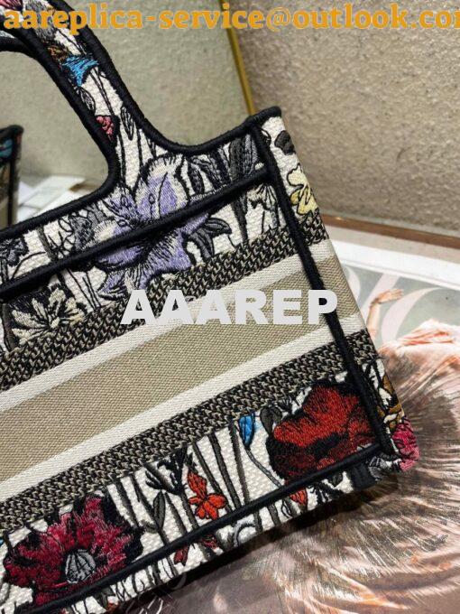 Replica Dior Mini Book Tote S5475 Multicolor Mille Fleurs Embroidery 11