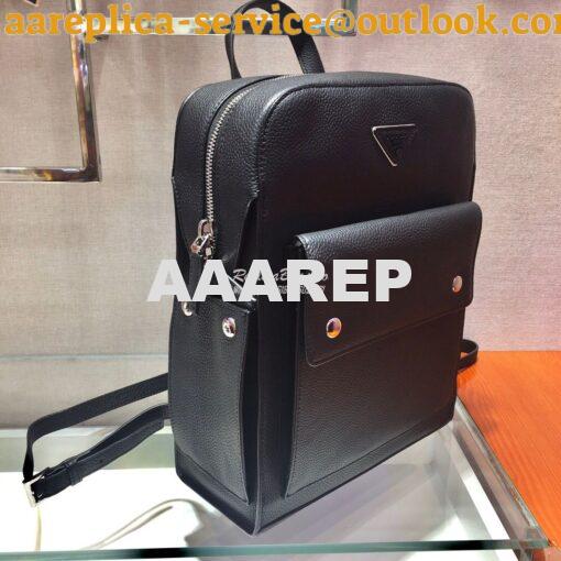 Replica Prada Leather Backpack 2VZ040 Black 2